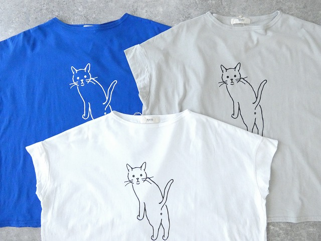 NARU SPACEMOO別注 ナチュラルソフト天竺 振り返りネコTシャツの商品画像16