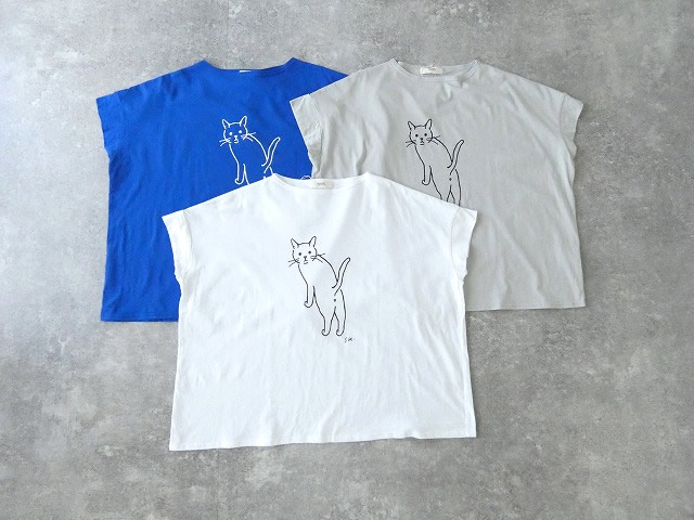 NARU SPACEMOO別注 ナチュラルソフト天竺 振り返りネコTシャツの商品画像3