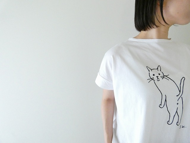 NARU SPACEMOO別注 ナチュラルソフト天竺 振り返りネコTシャツの商品画像7