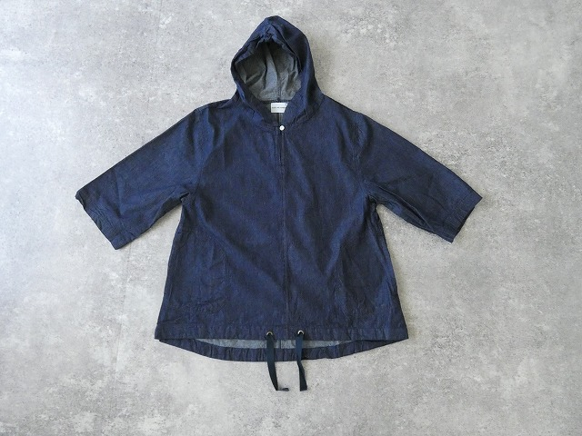 Blue Lake Market(ブルーレイクマーケット) ヴィンテージポプリン4.5ozデニムドロストヘムフーディの商品画像9