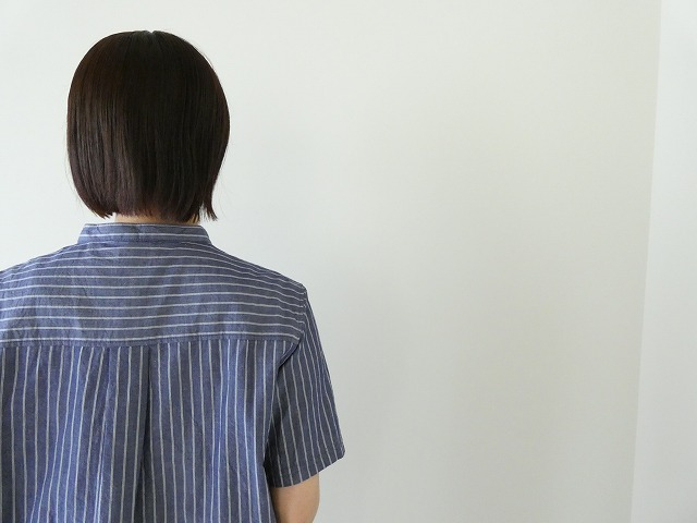 Blue Lake Market(ブルーレイクマーケット) コットンリネンボイルワッシャーバックタックストライプシャツの商品画像6