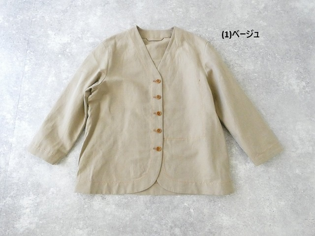 homspun(ホームスパン) ウールリネンノーカラージャケットの商品画像17