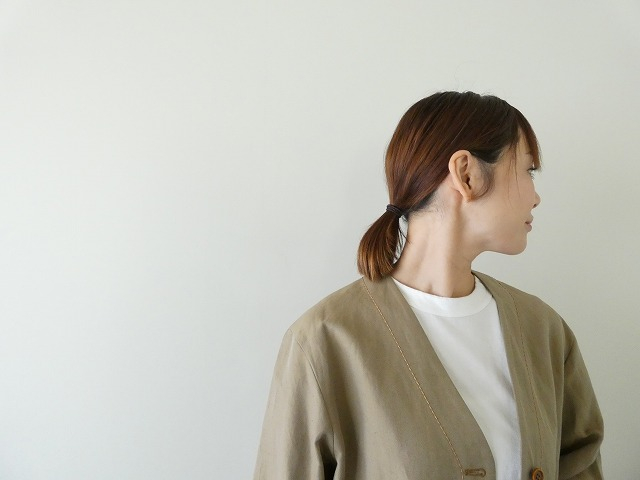 homspun(ホームスパン) ウールリネンノーカラージャケットの商品画像5
