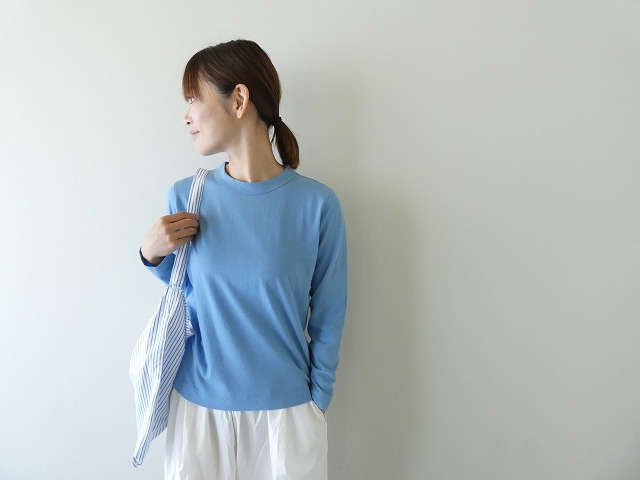 homspun(ホームスパン) 天竺長袖Tシャツ　(2)サックスの商品画像1