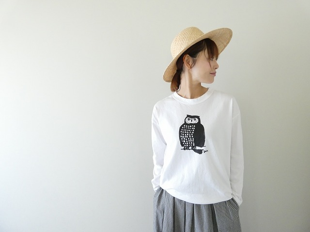 grin(グリン) エーゲ海ふくろうプリント長袖Tの商品画像1