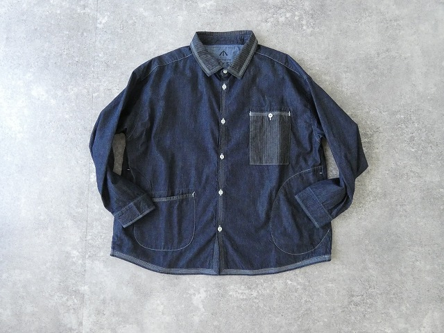 快晴堂(かいせいどう) HAYATE デュアルシーズンデニム ステッチ沢山シャツの商品画像11