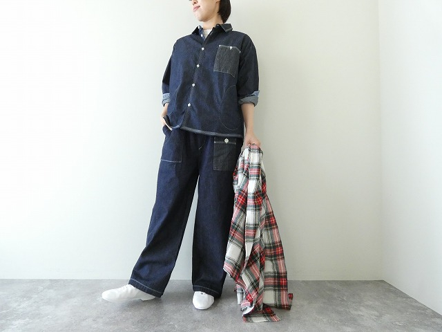 快晴堂(かいせいどう) HAYATE デュアルシーズンデニム ステッチ沢山シャツの商品画像2