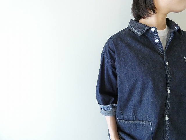 快晴堂(かいせいどう) HAYATE デュアルシーズンデニム ステッチ沢山シャツの商品画像4