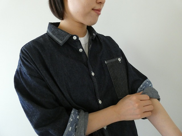 快晴堂(かいせいどう) HAYATE デュアルシーズンデニム ステッチ沢山シャツの商品画像7