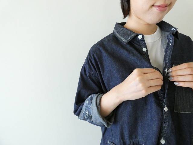 快晴堂(かいせいどう) HAYATE デュアルシーズンデニム ステッチ沢山シャツの商品画像8