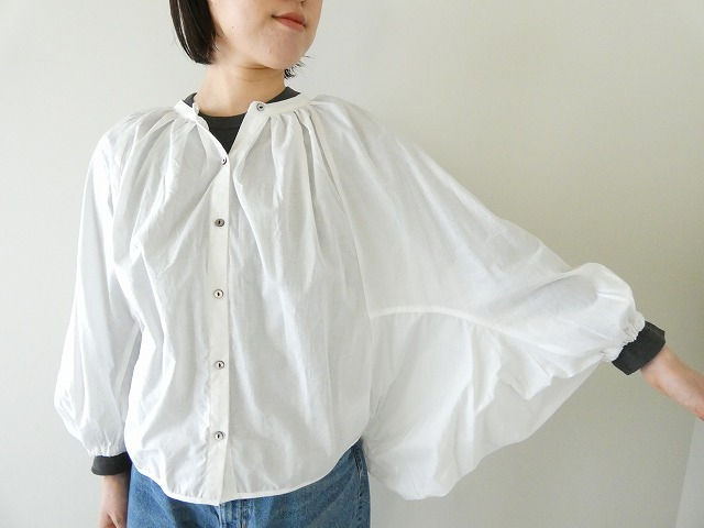 maomade(マオメイド) ストレッチブロード&ローンふんわりボリュームかぼちゃブラウスの商品画像1
