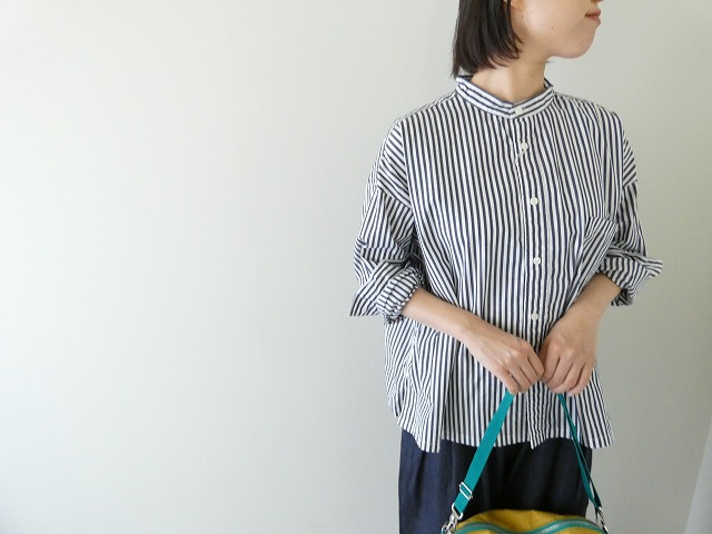 prit(プリット) 40/1ブロードストライプ　スタンドカラービッグシャツの商品画像1
