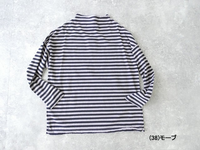 prit(プリット) 30/1リサイクルムラ糸天竺ボーダー ボトルネックルーズプルオーバーの商品画像12