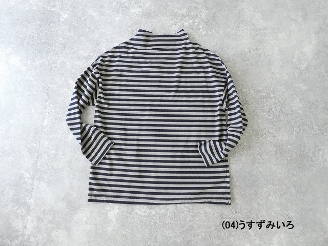 prit(プリット) 30/1リサイクルムラ糸天竺ボーダー ボトルネックルーズプルオーバーの商品画像14