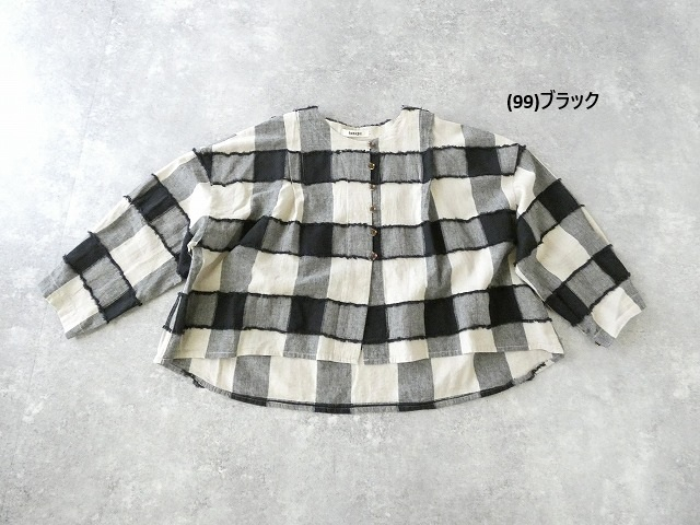 tumugu(ツムグ) ブロックチェックカットジャガードボレロブラウスの商品画像11
