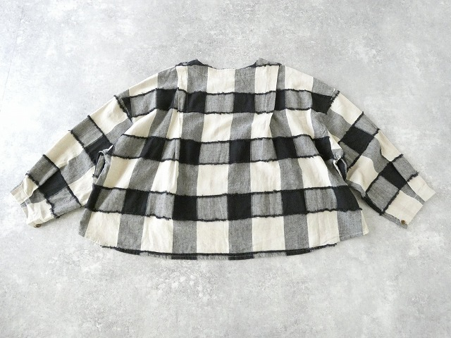 tumugu(ツムグ) ブロックチェックカットジャガードボレロブラウスの商品画像14