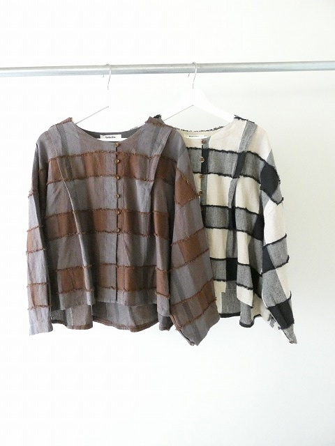 tumugu(ツムグ) ブロックチェックカットジャガードボレロブラウスの商品画像2