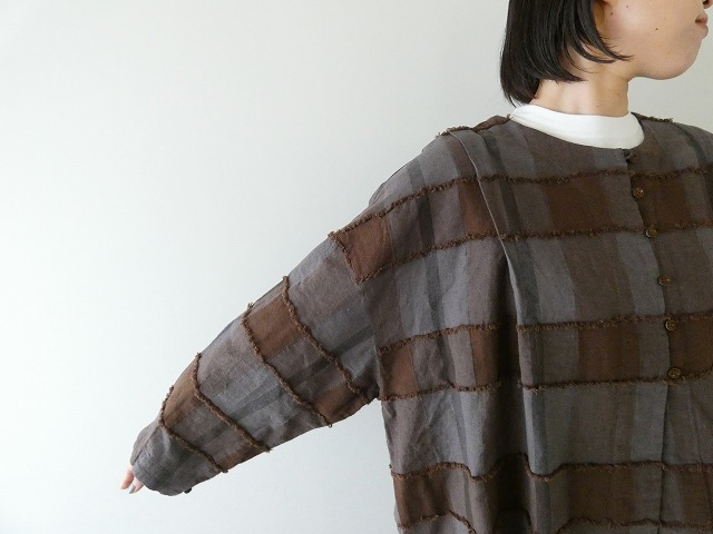 tumugu(ツムグ) ブロックチェックカットジャガードボレロブラウスの商品画像5