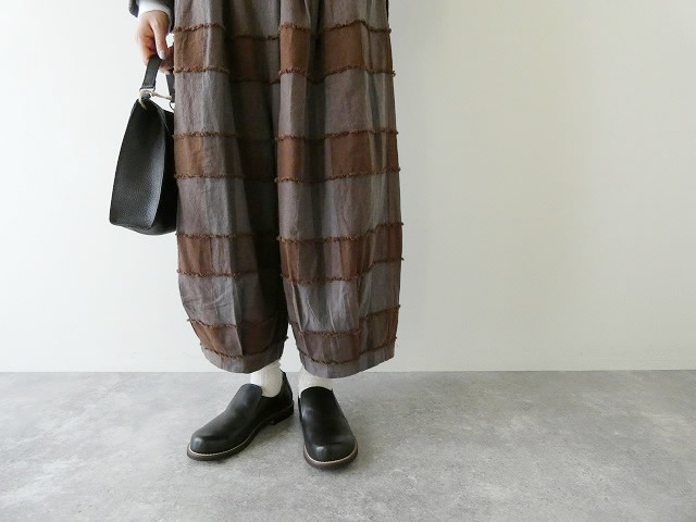 tumugu(ツムグ) ブロックチェックカットジャガードバルーンパンツの商品画像3