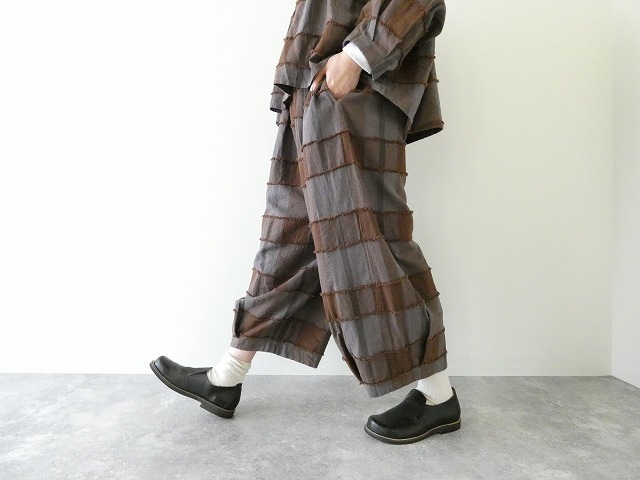 tumugu(ツムグ) ブロックチェックカットジャガードバルーンパンツの商品画像8