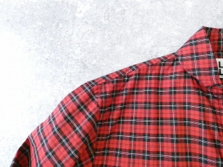 LOLO(ロロ) 定番プルオーバービッグシャツ オーガニックコットン 赤系チェックの商品画像24