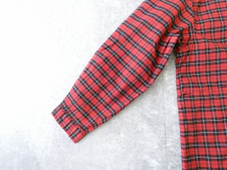 LOLO(ロロ) 定番プルオーバービッグシャツ オーガニックコットン 赤系チェックの商品画像25