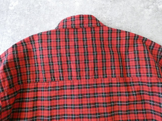 LOLO(ロロ) 定番プルオーバービッグシャツ オーガニックコットン 赤系チェックの商品画像30