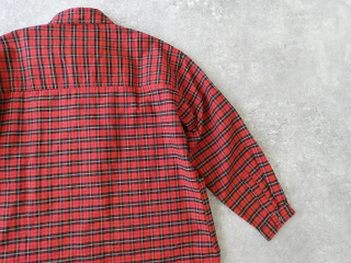 LOLO(ロロ) 定番プルオーバービッグシャツ オーガニックコットン 赤系チェックの商品画像32