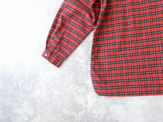 LOLO(ロロ) 定番プルオーバービッグシャツ オーガニックコットン 赤系チェックの商品画像33