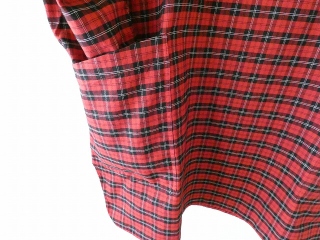 LOLO(ロロ) 定番プルオーバービッグシャツ オーガニックコットン 赤系チェックの商品画像34