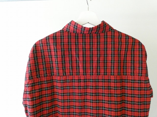 LOLO(ロロ) 定番プルオーバービッグシャツ オーガニックコットン 赤系チェックの商品画像36
