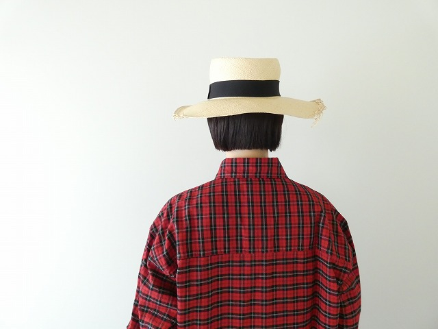 LOLO(ロロ) 定番プルオーバービッグシャツ オーガニックコットン 赤系チェックの商品画像7