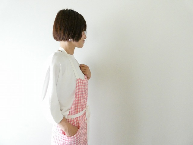 R&D.M(オールドマンズテーラー) LINEN GINGHAM CHECK APRONの商品画像4