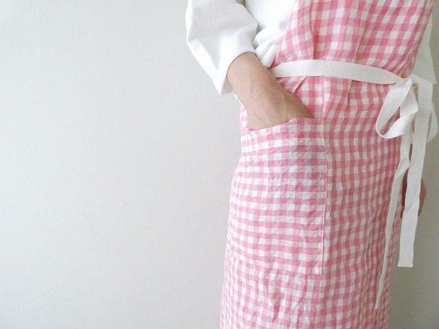 R&D.M(オールドマンズテーラー) LINEN GINGHAM CHECK APRONの商品画像6