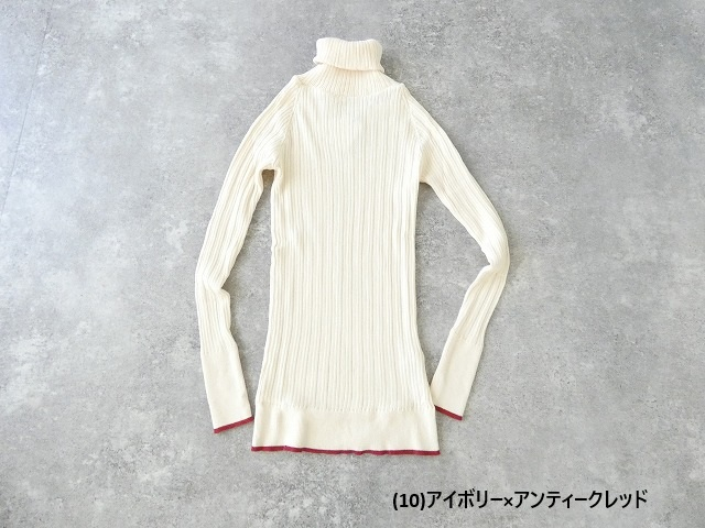 NARU ランダムリブニットバイカラータートルネックの商品画像12
