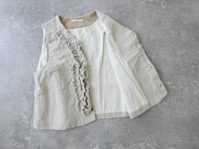 LAITERIE(レイトリー) 綿麻ツイルフリルベストの商品画像11