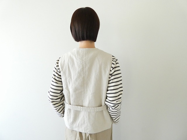 LAITERIE(レイトリー) 綿麻ツイルフリルベストの商品画像2