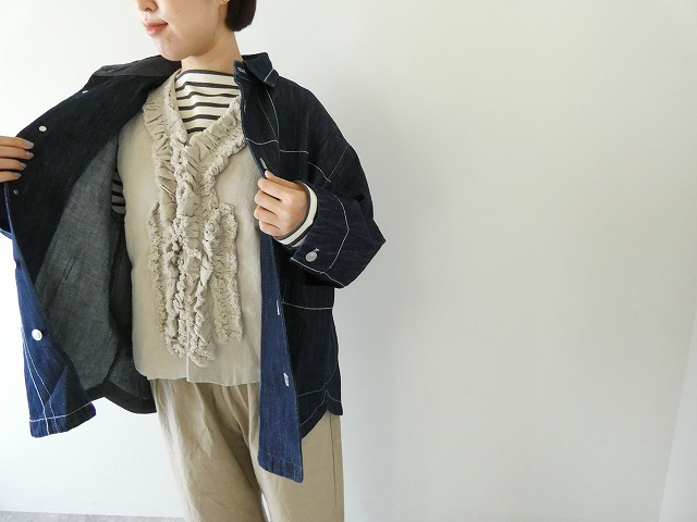 LAITERIE(レイトリー) 綿麻ツイルフリルベストの商品画像5