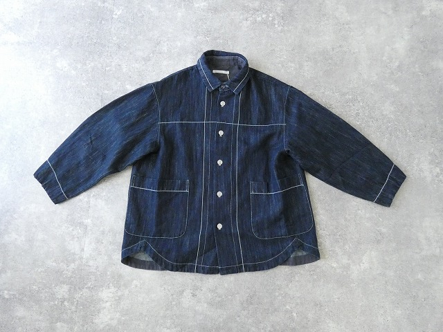 LAITERIE(レイトリー) チェーンステッチ 綿麻デニムオーバーシャツの商品画像10