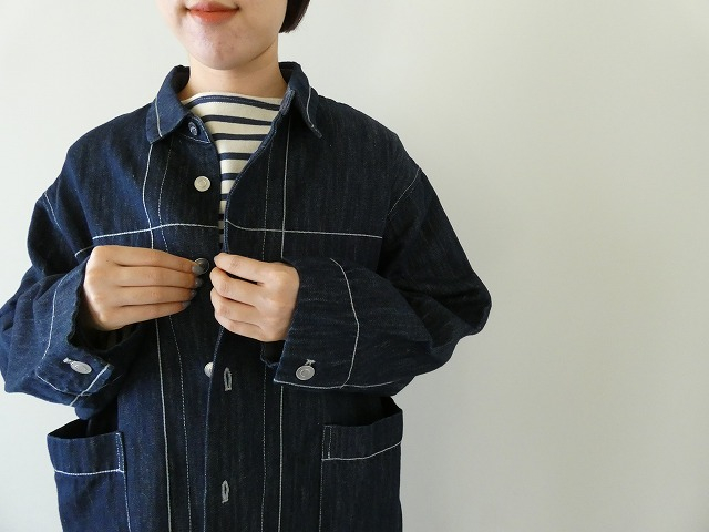 LAITERIE(レイトリー) チェーンステッチ 綿麻デニムオーバーシャツの商品画像7