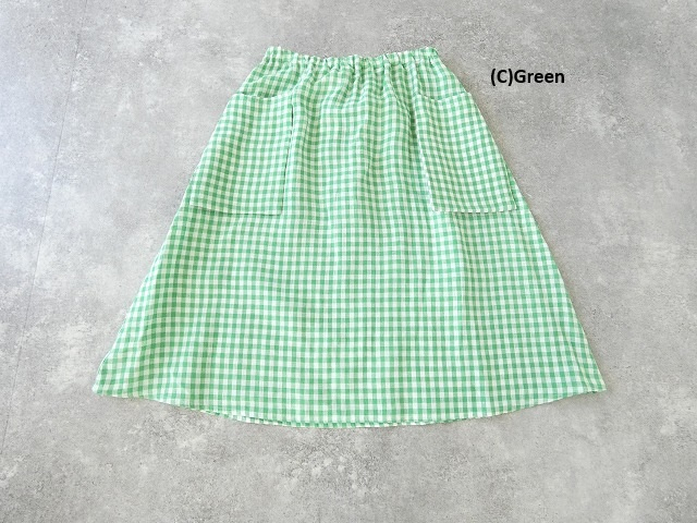 R&D.M(オールドマンズテーラー) LINEN GINGHAM CHECK POCKET SKIRTの商品画像3