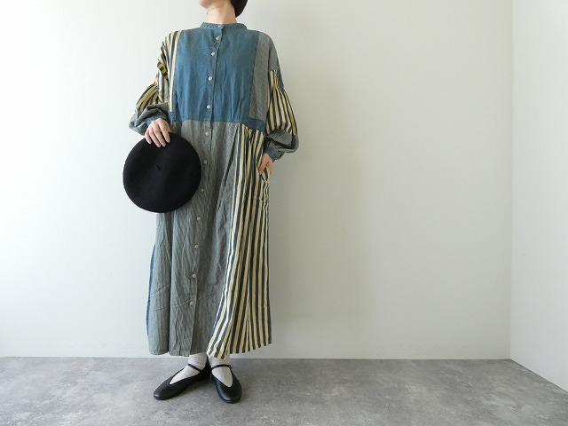 tumugu(ツムグ) デニム×ヒッコリー　ストライプ2WAYワンピースの商品画像1