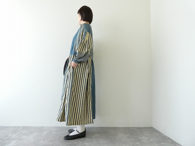 tumugu(ツムグ) デニム×ヒッコリー　ストライプ2WAYワンピースの商品画像4