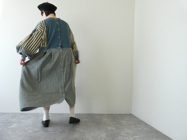 tumugu(ツムグ) デニム×ヒッコリー　ストライプ2WAYワンピースの商品画像7