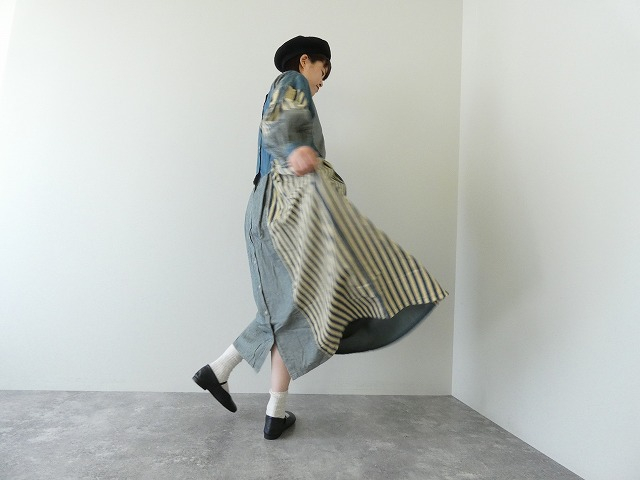 tumugu(ツムグ) デニム×ヒッコリー　ストライプ2WAYワンピースの商品画像8