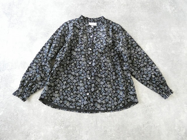 sosotto(ソソット) リバティコーデュロイバンドカラー袖シャーリングブラウスの商品画像10