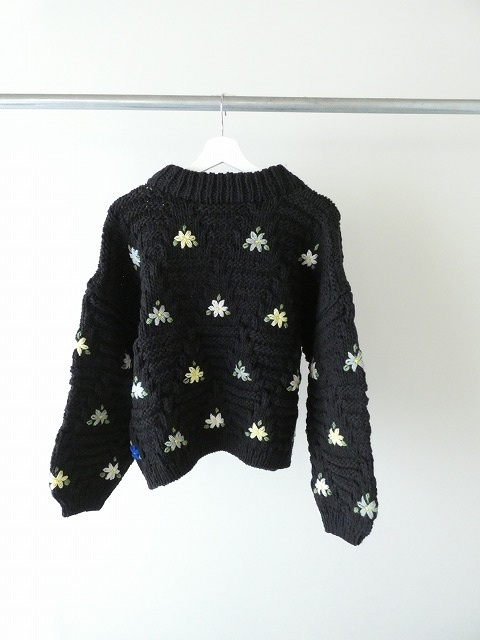 ichiAntiquite's(イチアンティークス) 花刺繍ペルーハンドニットプルオーバーの商品画像11