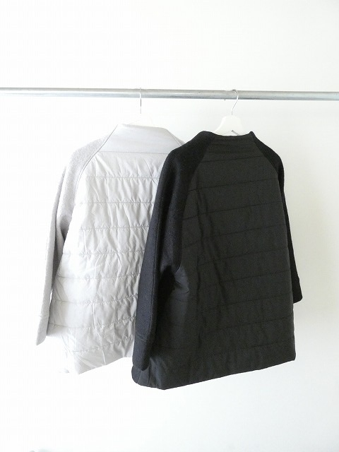 maomade(マオメイド) 圧縮ウール×中綿キルトドッキング モックネックAラインコートの商品画像8