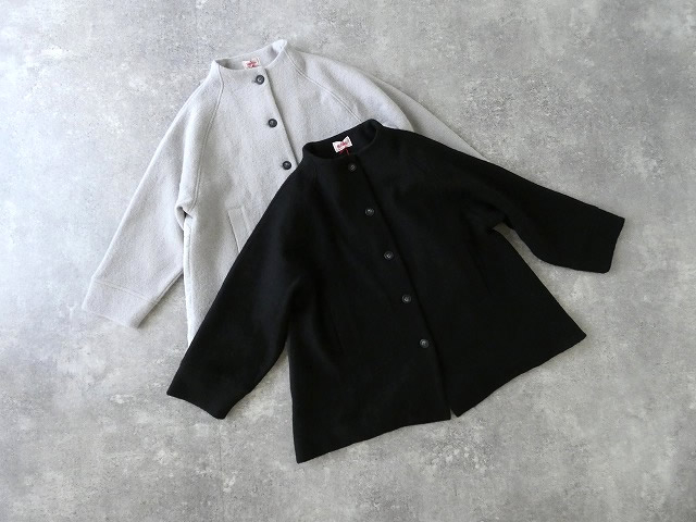 maomade(マオメイド) 圧縮ウール×中綿キルトドッキング モックネックAラインコートの商品画像9