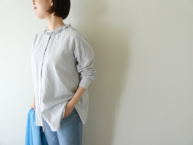 homspun(ホームスパン) ハイカウントクロスフリルブラウスの商品画像2
